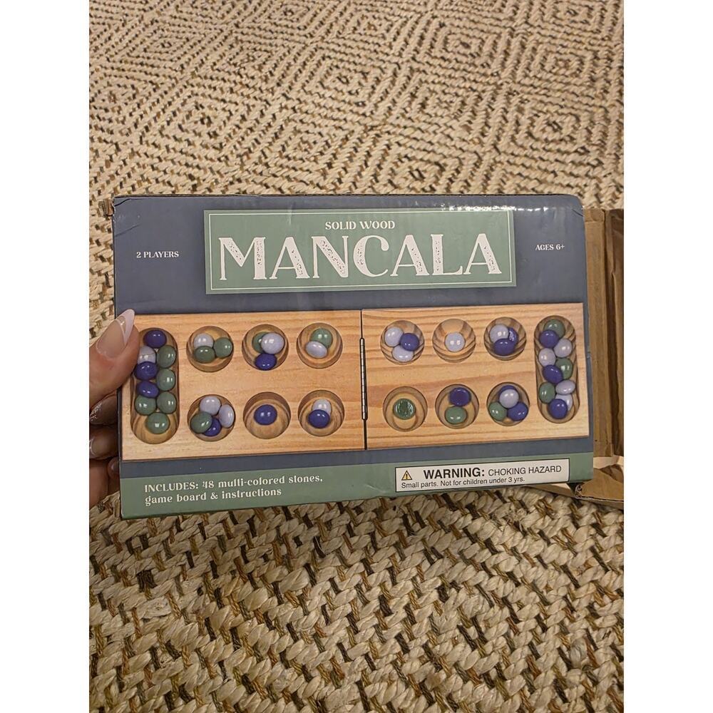 Solid Wood Mancala Board Game 2005 Target 30 Stones - Picture 10 of 16